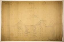 Proposed Fine Arts Museum, World's Columbian Exposition, Chicago, Entrance Elevation, c. 1890. Creator: John Wellborn Root