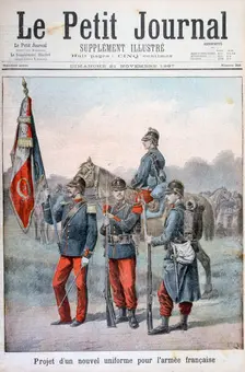Proposed new uniforms of the French army, 1897. Artist: Henri Meyer