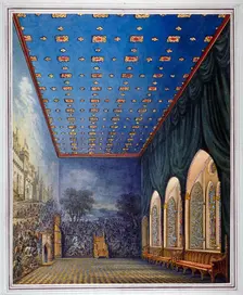 Proposed scheme for redecorating the Painted Chamber, Old Palace of Westminster, London, c1817(?). Artist: William Capon