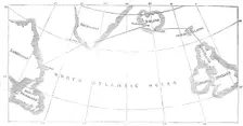 Proposed route of the North Atlantic Telegraph, 1860. Creator: Unknown