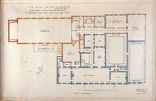 Proposed rebuilding of the Royal College of Surgeons of England: plan of first floor, 1944. Creators: Unknown, Alner W Hall