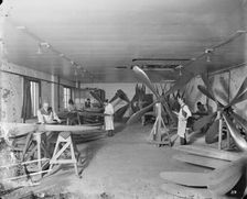 Propeller workshop, Hampton's Munitions Works, Lambeth, London, 1914-1918. Artist: Bedford Lemere and Company