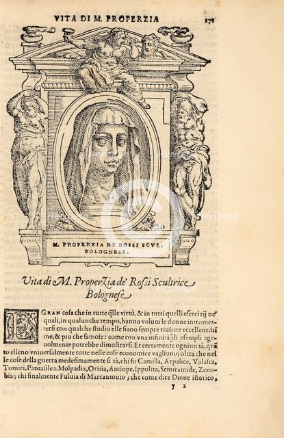 Properzia de' Rossi. From: Giorgio Vasari, The Lives of the Most Excellent Italian..., c1568. Creator: Vasari, Giorgio (1511-1574).
