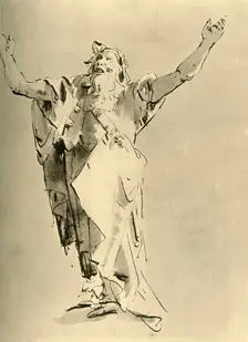 Prophet with Arms raised mid 18th century, (1928). Artist: Giovanni Battista Tiepolo