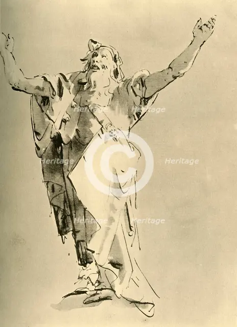 'Prophet with Arms raised', mid 18th century, (1928). Artist: Giovanni Battista Tiepolo.