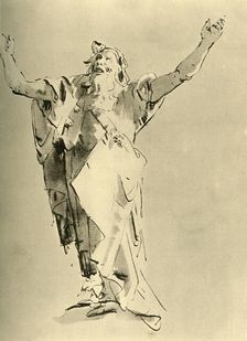 Prophet with Arms raised mid 18th century, (1928). Artist: Giovanni Battista Tiepolo