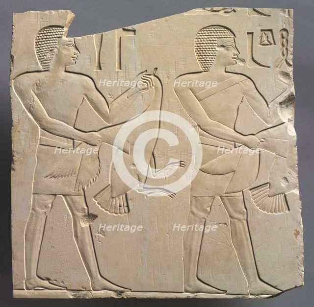 Prophet and Lector-Priest with Offerings of Live Geese, c. 667-647 BC. Creator: Unknown.
