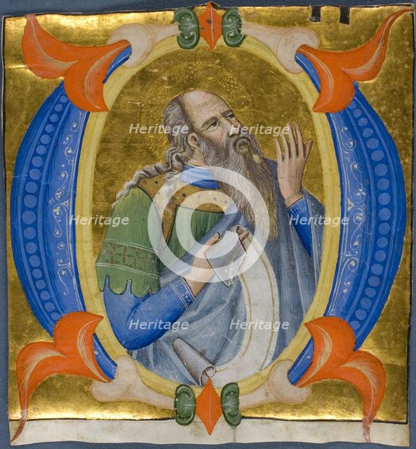 Prophet in a Historiated Initial "O" from a Gradual, 1392/99. Creator: Silvestro dei Gherarducci.