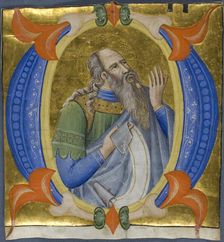 Prophet in a Historiated Initial "O" from a Gradual, 1392/99. Creator: Silvestro dei Gherarducci