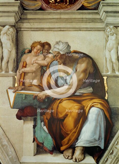 Prophets and Sibyls: Cumaean Sibyl (Sistine Chapel ceiling in the Vatican), 1508-1512. Creator: Buonarroti, Michelangelo (1475-1564).