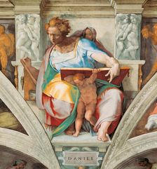 Prophets and Sibyls: Daniel (Sistine Chapel ceiling in the Vatican), 1508-1512. Creator: Buonarroti, Michelangelo (1475-1564)