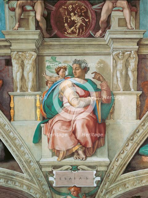 Prophets and Sibyls: Isaiah (Sistine Chapel ceiling in the Vatican), 1508-1512. Creator: Buonarroti, Michelangelo (1475-1564).