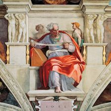 Prophets and Sibyls: Joel (Sistine Chapel ceiling in the Vatican), 1508-1512. Creator: Buonarroti, Michelangelo (1475-1564)