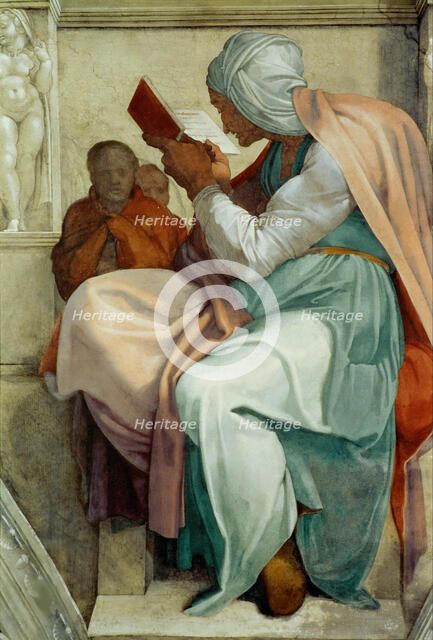 Prophets and Sibyls: Persian Sibyl (Sistine Chapel ceiling in the Vatican), 1508-1512. Creator: Buonarroti, Michelangelo (1475-1564).