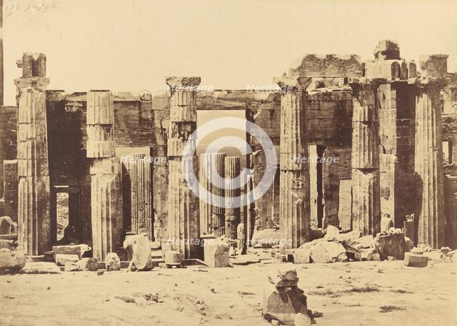 Propylaea of the Acropolis, Athens, about 1880. Creator: Konstantinos Dimitriou.