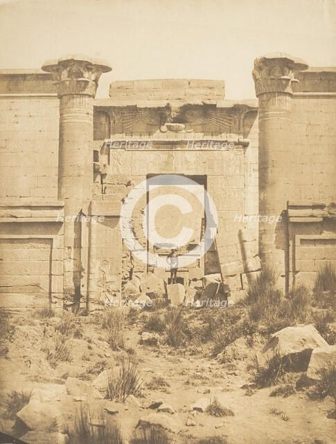 Propylées du Thoutmoséum, à Médinet-habou (Thèbes), 1849-50. Creator: Maxime du Camp.