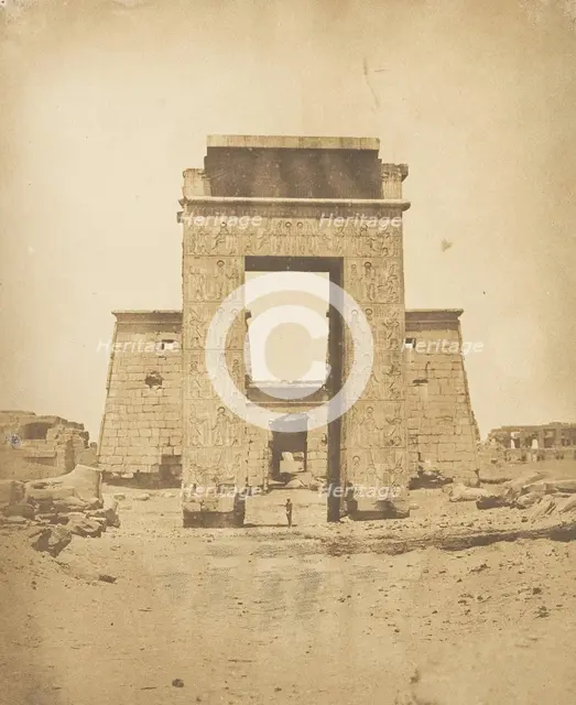 Propylone du Temple de Khons, à Karnac, Thèbes, 1849-50. Creator: Maxime du Camp.