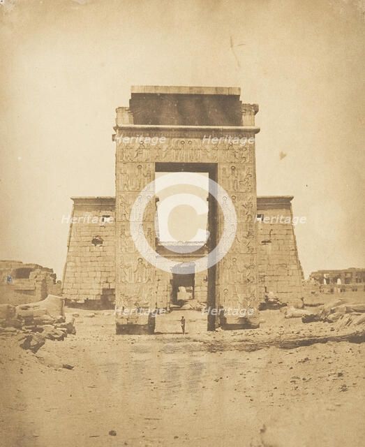 Propylone du Temple de Khons, à Karnac, Thèbes, 1849-50. Creator: Maxime du Camp.