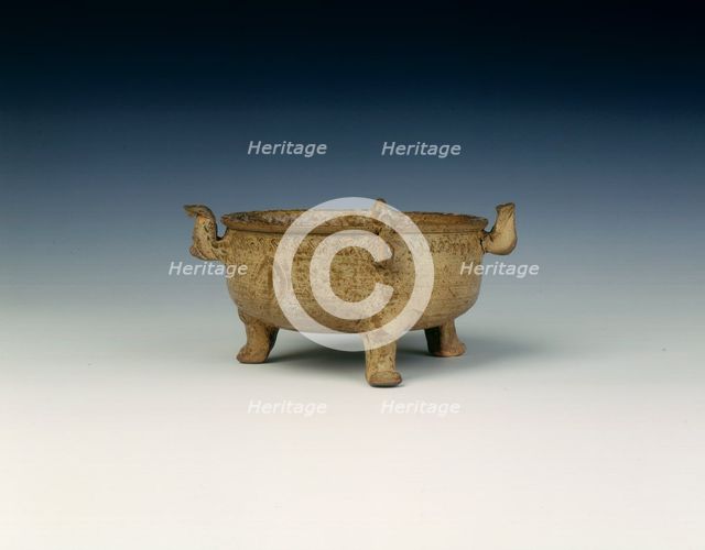 Proto-Yue tripod pot, Late Warring States, China, c3rd-2nd century BC. Creator: Unknown.