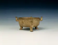 Proto-Yue tripod pot, Late Warring States, China, c3rd-2nd century BC. Creator: Unknown
