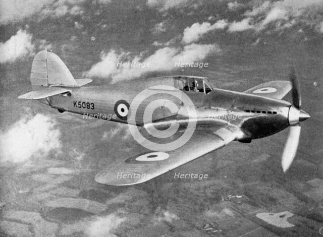 Prototype Hawker Hurricane being test flown by Flight Lieutenant PWS Bulman, c1935 (1941). Artist: Unknown