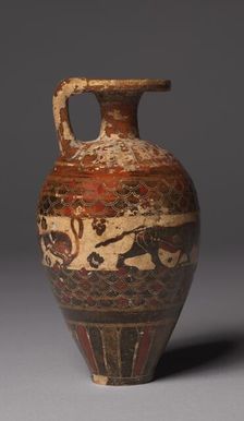 Protocorinthian Aryballos (Oil Flask), c. 650-640 BC. Creator: Unknown