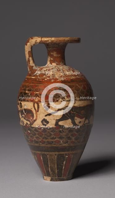 Protocorinthian Aryballos (Oil Flask), c. 650-640 BC. Creator: Unknown.