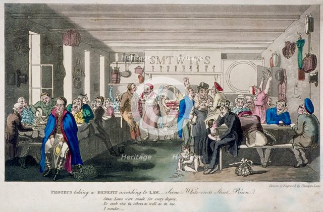 'Proteus taking a benefit according to law', 1825.                                              Artist: Theodore Lane