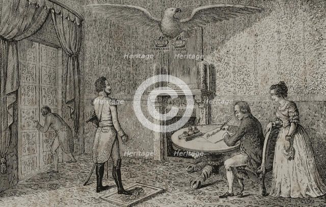 Protest letter of Charles IV of Spain dated March 21, 1808 (two days after his abdication), 1851.  Creator: LTL.