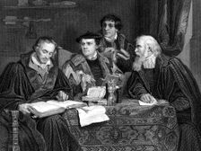 Protestant theologians working on Luther's translation of the Bible, c1530s