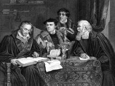 Protestant theologians working on Luther's translation of the Bible, c1530s