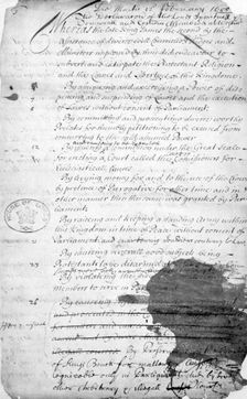 Protestant Statement, 1688