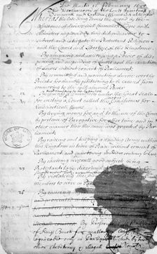 Protestant Statement, 1688. Creator: Unknown