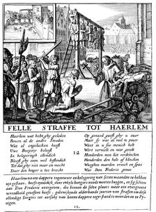 Protestants in the Netherlands executed for heresy during Duke of Alva's repressive rule (1567-73)