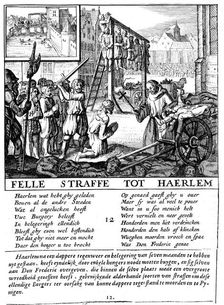 Protestants in the Netherlands executed for heresy during Duke of Alva's repressive rule (1567-73)