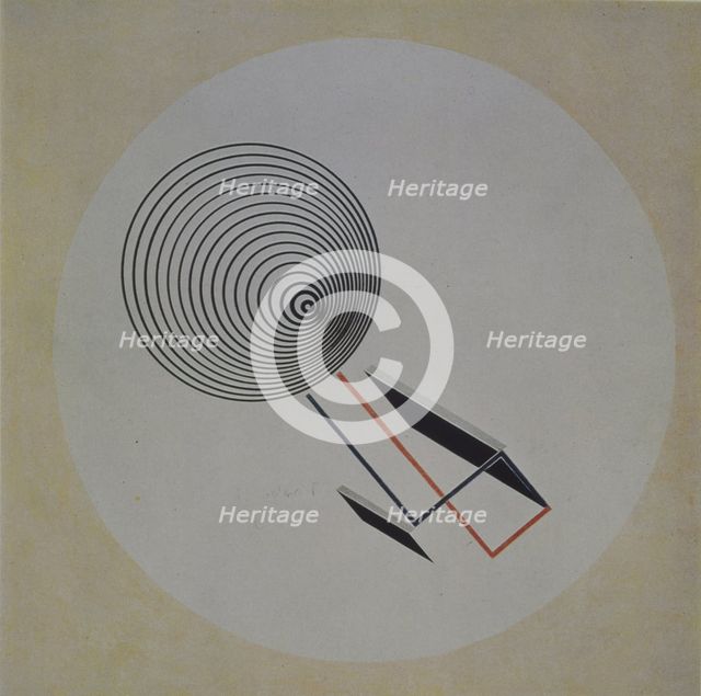 Proun 93. Floating spiral, 1924. Artist: Lissitzky, El (1890-1941)