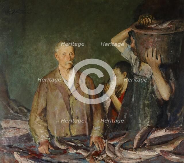 Provincetown Fisherman (Cleaning Fish), about 1912. Creator: Charles Webster Hawthorne.