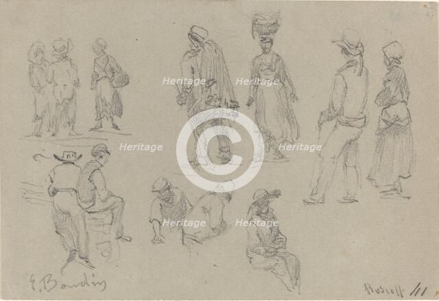 Provincial Figures, late 19th century. Creator: Eugene Louis Boudin.