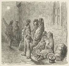 Provincials in Search of Lodgings, 1872. Creator: Adolphe François Pannemaker