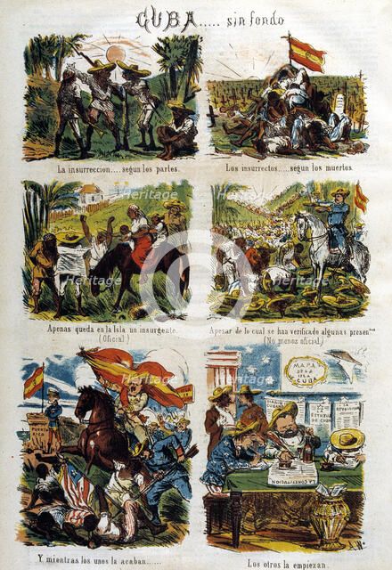 Provisional Government of 1869 - 1870, allegory about insurrection in Cuba, published in the jour…