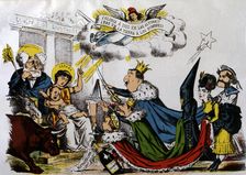 Provisional Government of 1869 - 1870, Olózaga next to the vacant throne flattered by the pretend…