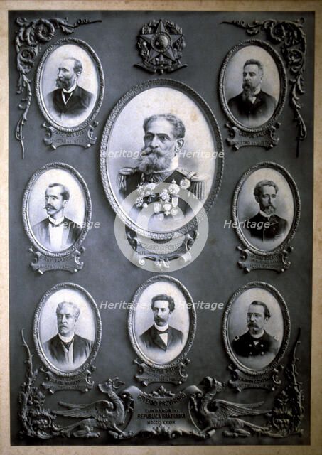 Provisional Government of the Brazilian Republic (1889), chaired by D. da Fonseca, A. Lobos, Camp…