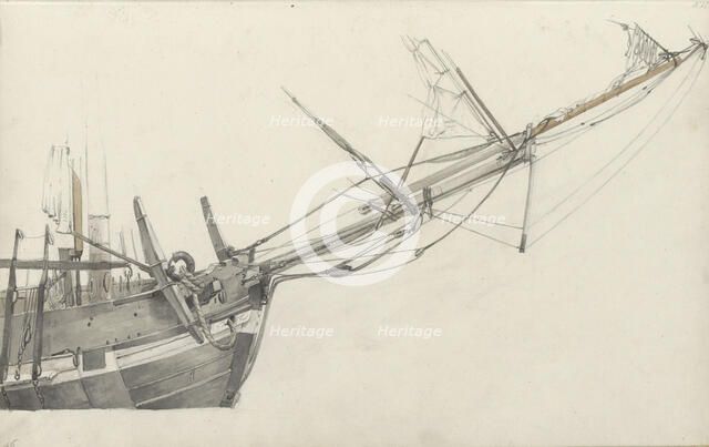 Prow of a sailing ship, 1797-1838. Creator: Johannes Christiaan Schotel.