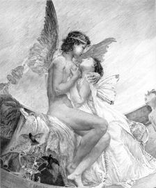 Psyche after Paul Jacques Aime Baudry c1880-83. Creator: Champollion