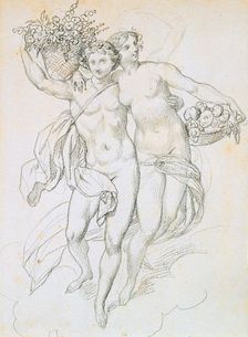 Psyche and Cupid c1820-1857. Artist: Achille Deveria
