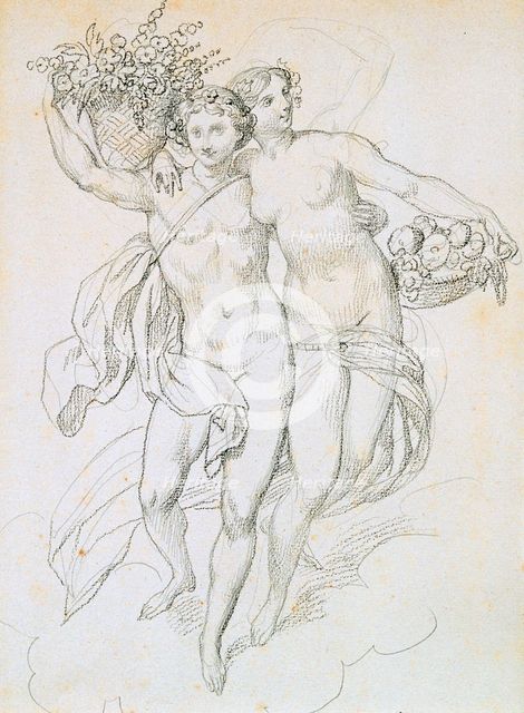 'Psyche and Cupid', c1820-1857. Artist: Achille Deveria