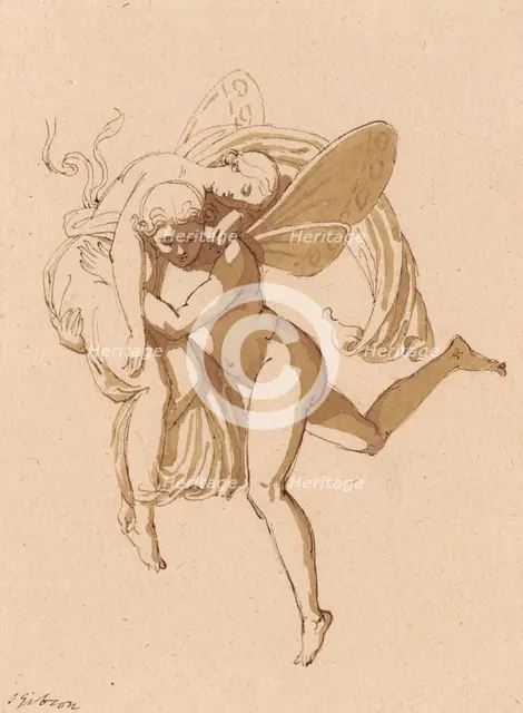 Psyche borne by a Zephyr, c1820. Creator: John Gibson.