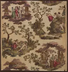 Psyche et L'Armour (The Story of Cupid and Psyche) (Furnishing Fabric), Nantes, c. 1790. Creator: Gorgerat Frères et Cie