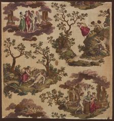 Psyche et L'Armour (The Story of Cupid and Psyche) (Furnishing Fabric), Nantes, c. 1790. Creator: Gorgerat Frères et Cie