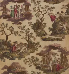 Psyche et L'Armour (The Story of Cupid and Psyche) (Furnishing Fabric), Nantes, c. 1790. Creator: Gorgerat Frères et Cie